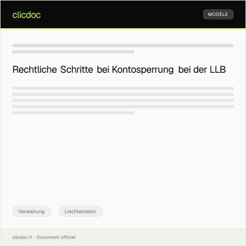 Dokumentvorschau: Klage wegen unberechtigter Kontosperrung bei der Liechtensteinischen Landesbank — Verwaltung, Liechtenstein