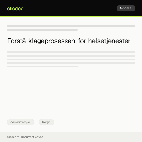 Document preview: Klager på helsetjenester — Administrasjon, Norge