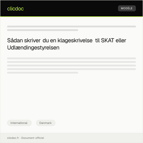 Document preview: Klageskrivelse over udvisningsafgørelse — International, Danmark