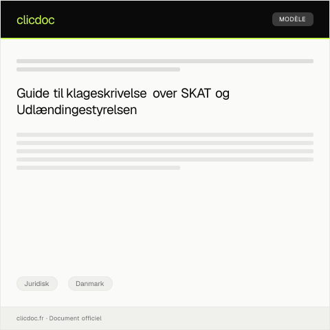 Document preview: Klageskrivelse over urimelig afgørelse i retten — Juridisk, Danmark