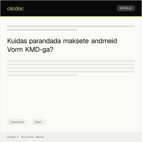 Document preview: Vorm KMD maksete andmete parandamiseks — Tarbimine, Eesti