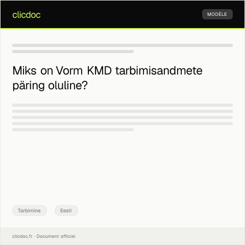 Document preview: Vorm KMD tarbimisandmete päringuks — Tarbimine, Eesti