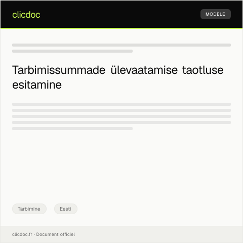 Document preview: Vorm KMD tarbimissummade ülevaatamiseks — Tarbimine, Eesti