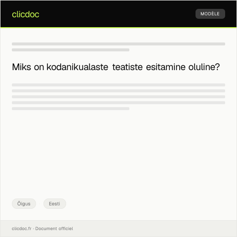 Document preview: Kodanikualaste teatiste esitamise nõue — Õigus, Eesti