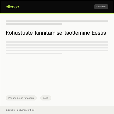 Document preview: Kohustuste kinnitamise digitaal — Pangandus ja rahandus, Eesti
