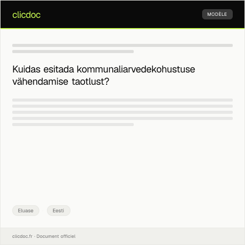 Document preview: Kommunaliarvedekohustuse vähendamise taotlus — Eluase, Eesti