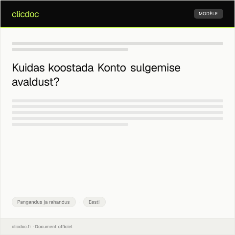 Document preview: Konto sulgemise avaldus — Pangandus ja rahandus, Eesti