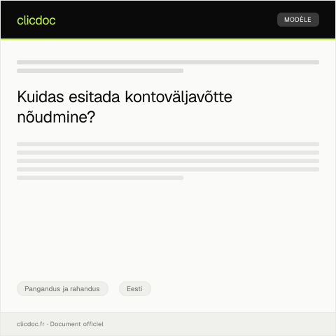 Document preview: Kontoväljavõtte nõudmine — Pangandus ja rahandus, Eesti