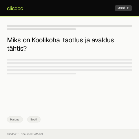 Document preview: Koolikoha taotlus ja avaldus — Haldus, Eesti