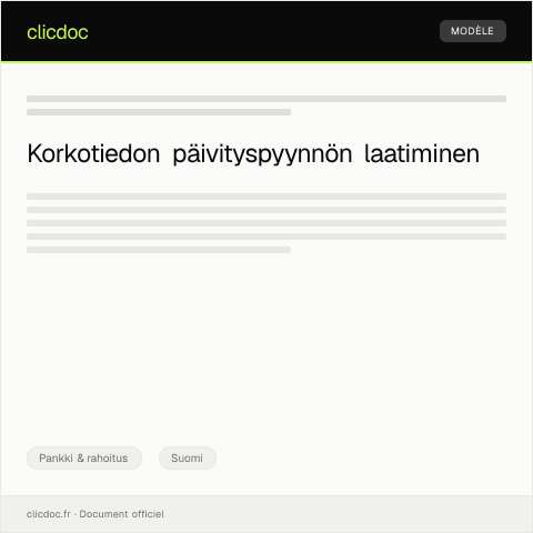 Document preview: Korkotiedon päivityspyyntö — Pankki & rahoitus, Suomi
