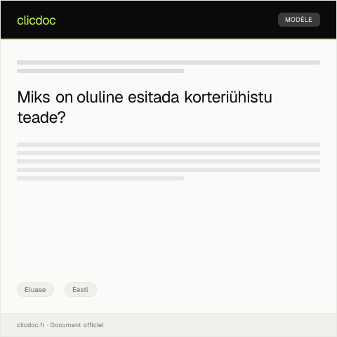 Document preview: Korteriühistu liikmelisuse ning juhatuse valiku teade — Eluase, Eesti