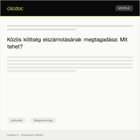 Document preview: Közös költség elszámolás megtagadása iránti reklamáció — Lakhatás, Magyarország