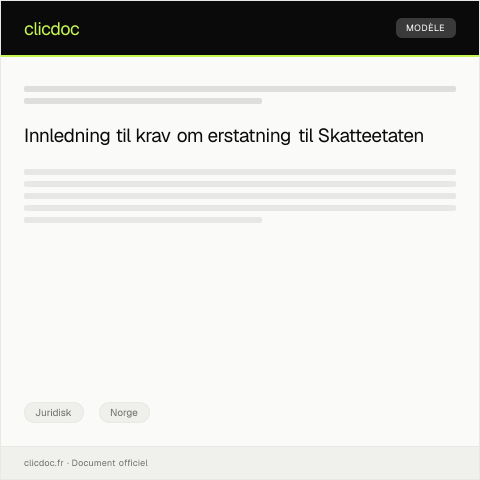 Document preview: Krav om erstatning — Juridisk, Norge