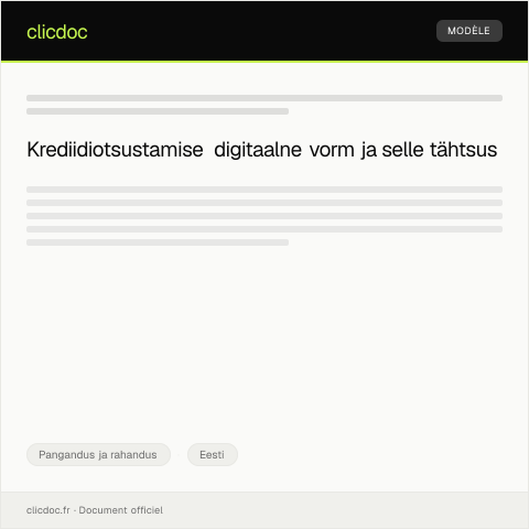 Document preview: Krediidiotsustamise digitaalne vorm — Pangandus ja rahandus, Eesti