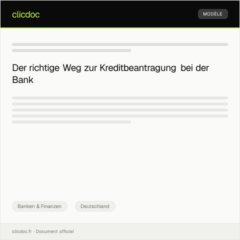 Dokumentvorschau: Kreditbeantragung bei der Bank — Banken & Finanzen, Deutschland