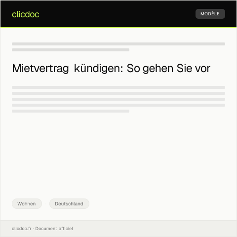Dokumentvorschau: Kündigung des Mietvertrages für meine Wohnung zum nächstmöglichen Zeitpunkt — Wohnen, Deutschland