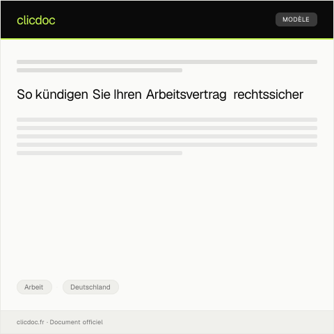 Dokumentvorschau: Kündigung meines Arbeitsvertrages zum nächstmöglichen Termin — Arbeit, Deutschland