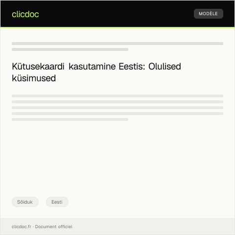 Document preview: Küsimus sõiduki kütusekaardi kasutamise kohta — Sõiduk, Eesti