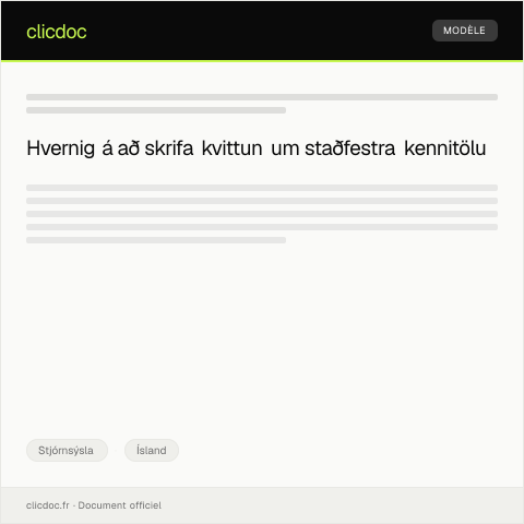 Document preview: Kvittun um skráningu á staðfestra kennitölu — Stjórnsýsla, Ísland