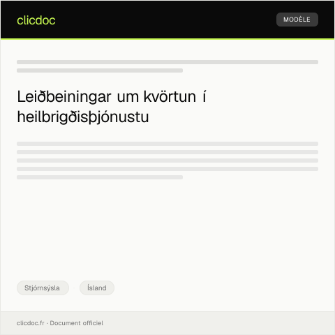 Document preview: Ritun á kvörtun vegna þjónustu í heilbrigðisþjónustu — Stjórnsýsla, Ísland