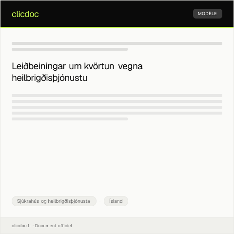 Document preview: Kvörtun vegna heilbrigðisþjónustu — Sjúkrahús og heilbrigðisþjónusta, Ísland