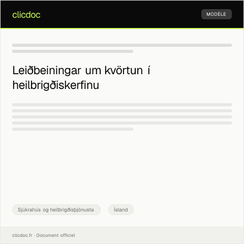 Document preview: Kvörtun vegna þjónustu í heilbrigðisstofnun — Sjúkrahús og heilbrigðisþjónusta, Ísland