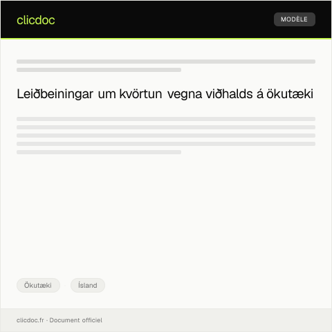 Document preview: Kvörtun vegna viðhalds á ökutæki og beiðni um þjónustu — Ökutæki, Ísland