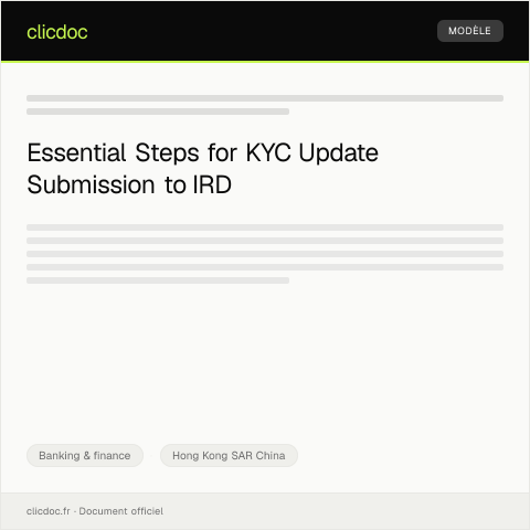 Document preview: KYC (Know Your Customer) Update / 客戶資料更新 — Banking & finance, Hong Kong SAR China