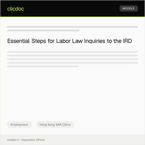 Document preview: Labor Law Inquiry勞動法查詢 — Employment, Hong Kong SAR China