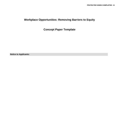 Document preview: Concept Paper Template — Labour, Canada (CERFA n°EMP5596)