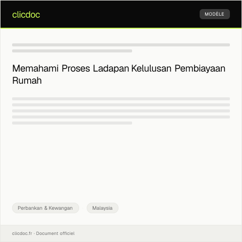 Document preview: Ladapan Kelulusan Pembiayaan Rumah — Perbankan & Kewangan, Malaysia