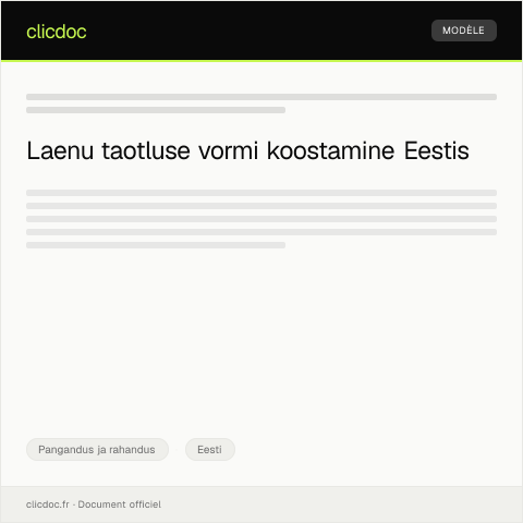Document preview: Laenu taotluse vorm — Pangandus ja rahandus, Eesti
