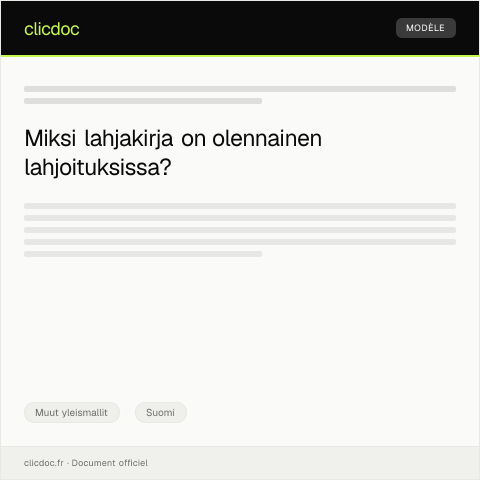 Document preview: Lahjakirja — Muut yleismallit, Suomi