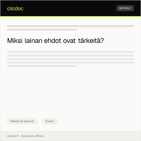 Document preview: Lainan ehdot — Pankki & rahoitus, Suomi