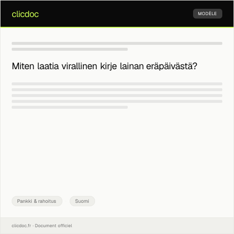Document preview: Lainan eräpäivä — Pankki & rahoitus, Suomi