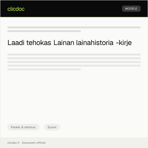 Document preview: Lainan lainahistoria — Pankki & rahoitus, Suomi