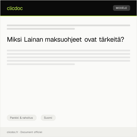 Document preview: Lainan maksuohjeet — Pankki & rahoitus, Suomi