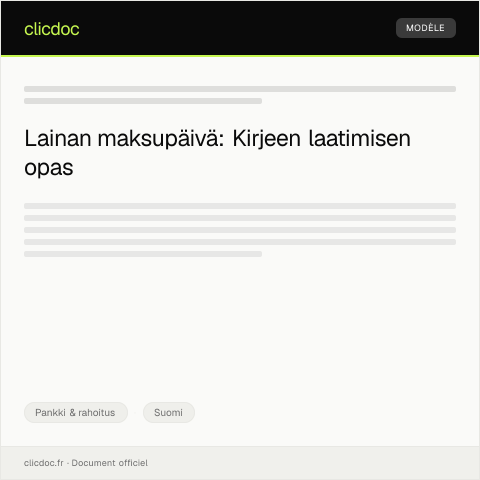 Document preview: Lainan maksupäivä — Pankki & rahoitus, Suomi