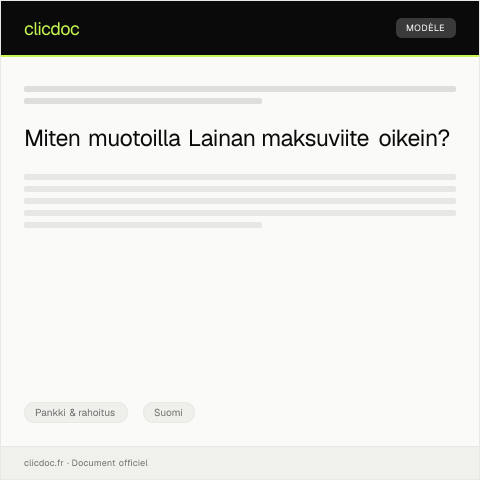 Document preview: Lainan maksuviite — Pankki & rahoitus, Suomi