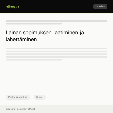 Document preview: Lainan sopimus — Pankki & rahoitus, Suomi