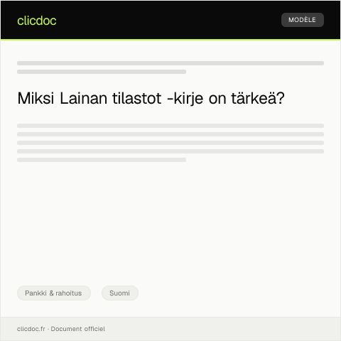Document preview: Lainan tilastot — Pankki & rahoitus, Suomi