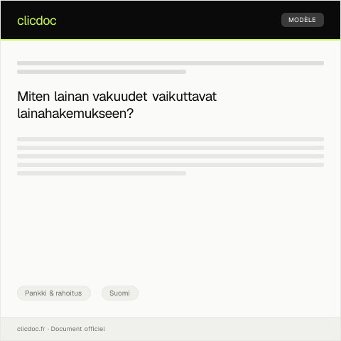 Document preview: Lainan vakuudet — Pankki & rahoitus, Suomi