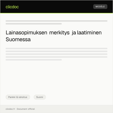 Document preview: Lainasopimus — Pankki & rahoitus, Suomi