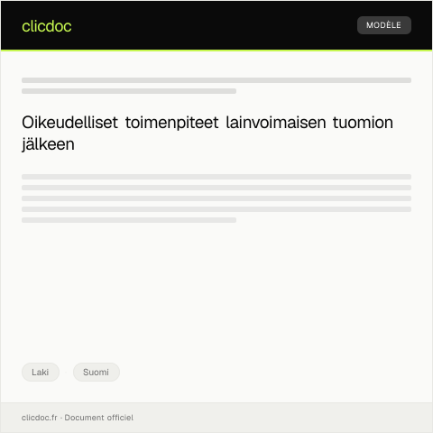 Document preview: Lainvoimainen tuomio — Laki, Suomi