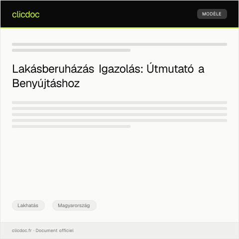 Document preview: Lakásberuházás igazolás — Lakhatás, Magyarország