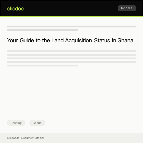 Document preview: Notification of Land Acquisition Status — Housing, Ghana