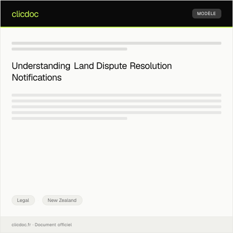 Document preview: Notification of Land Dispute Resolution — Legal, New Zealand