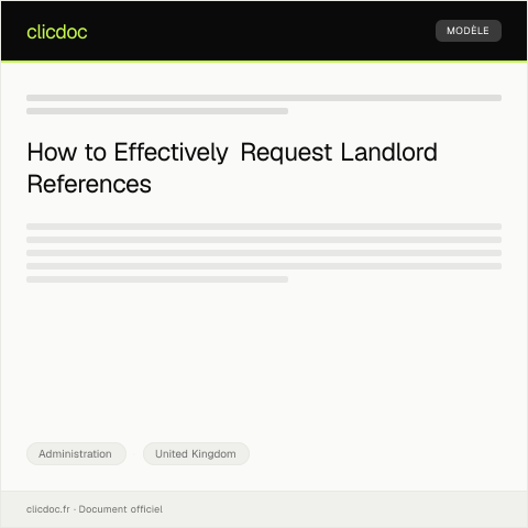 Document preview: Request for Landlord References for New Rental — Administration, United Kingdom
