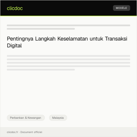 Document preview: Langkah Keselamatan Transaksi Digital — Perbankan & Kewangan, Malaysia