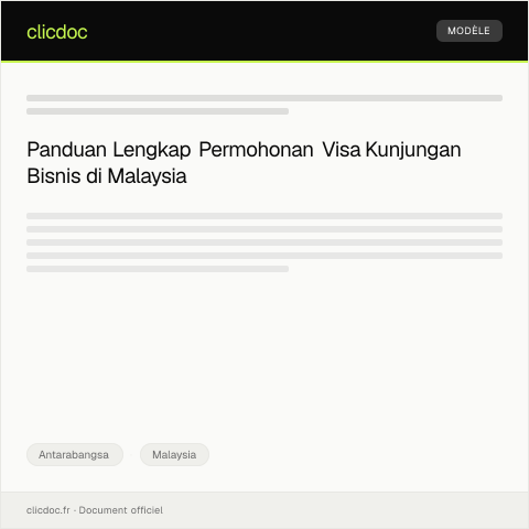Document preview: Langkah-langkah Permohonan Visa Kunjungan Bisnis — Antarabangsa, Malaysia